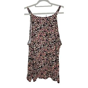 NWOT e.Luna Pink Leopard Print Cami Tank Top 3XL